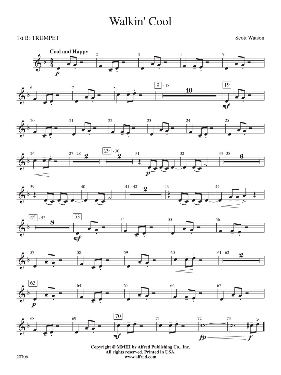 Walkin' Cool: 1st B-flat Trumpet