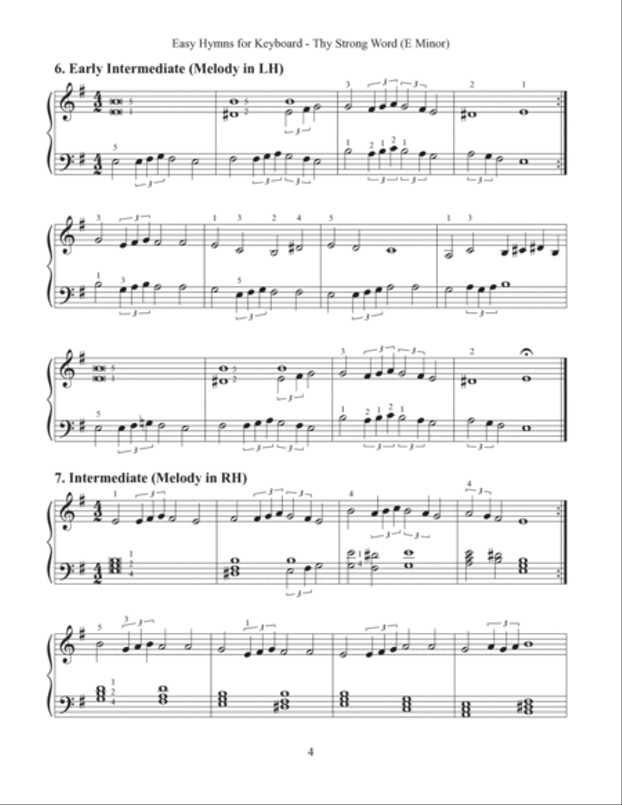 Thy Strong Word (Easy Hymns for Keyboard) Piano Method scores gallery preview page 6