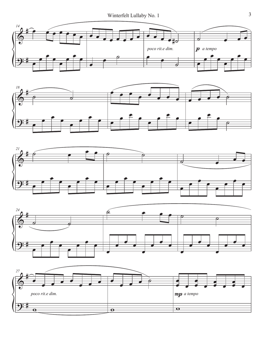 Winterfelt Lullabies Piano Book Piano Solo scores gallery preview page 3