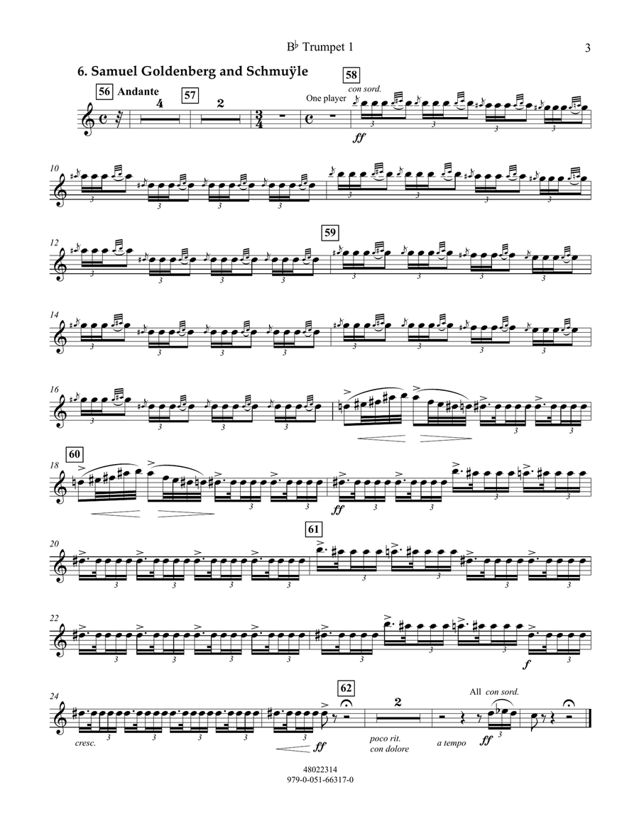 Pictures at an Exhibition - Bb Trumpet Parts - Digital Only - Bb Trumpet 1 (sub. C Tpt. 1) Concert Band scores gallery preview page 3