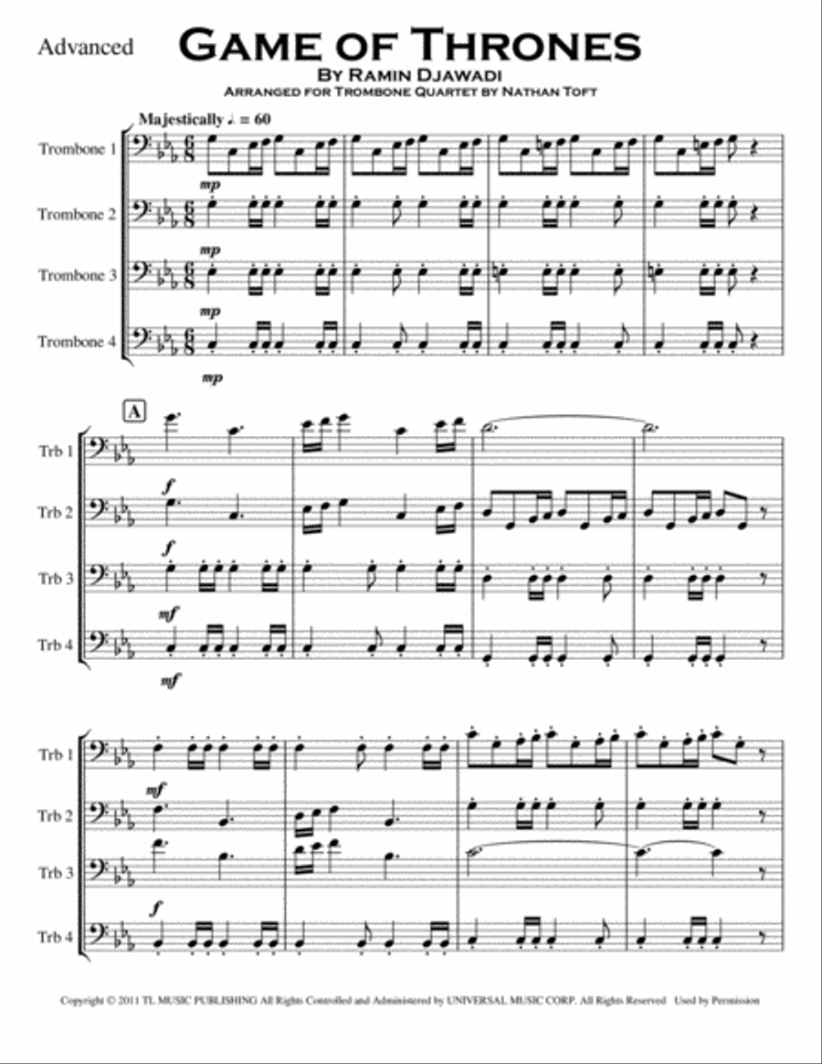 Game Of Thrones Game Of Thrones Brass Ensemble scores gallery preview page 4