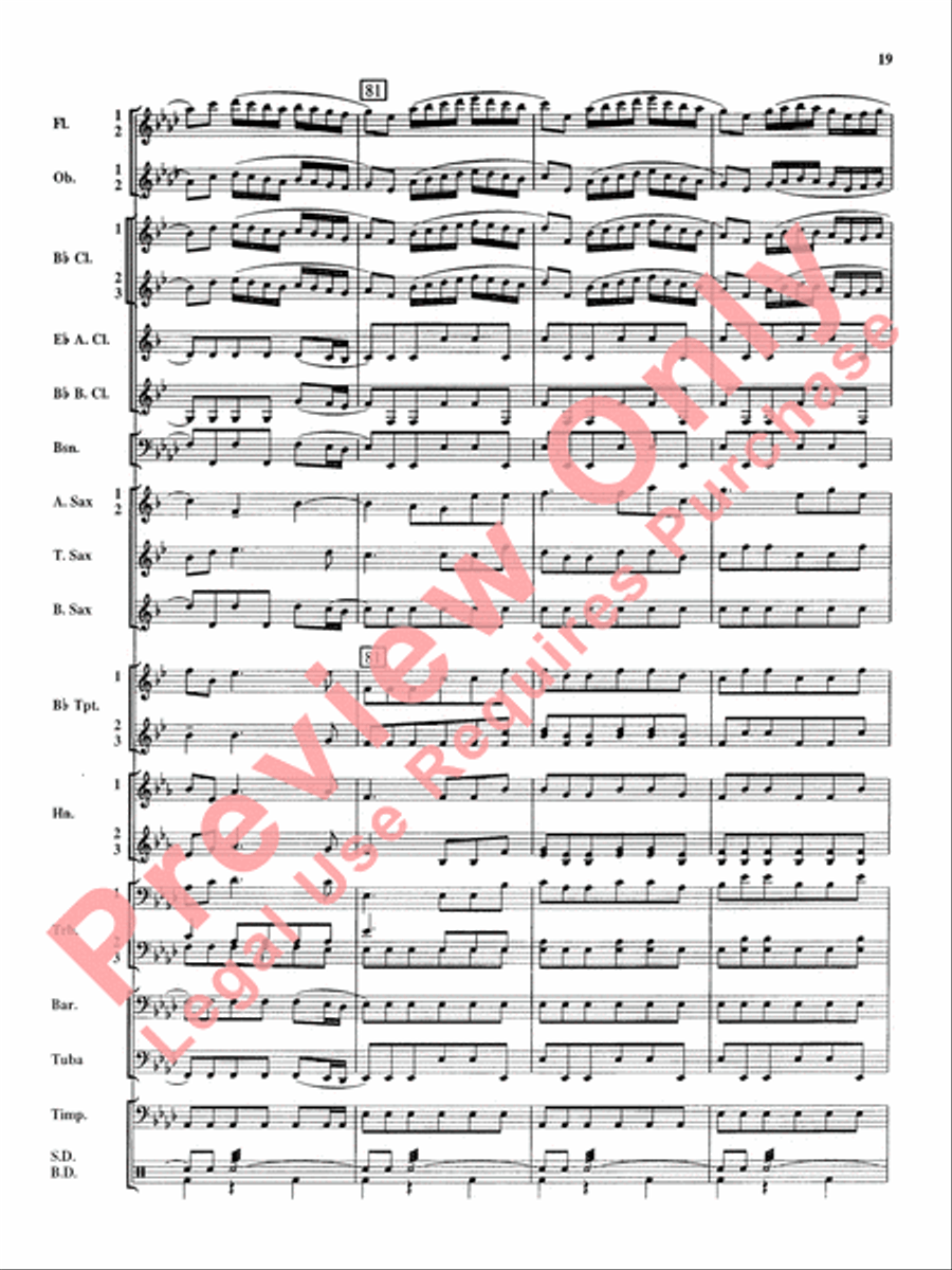 Royal Fireworks Music Concert Band scores gallery preview page 20