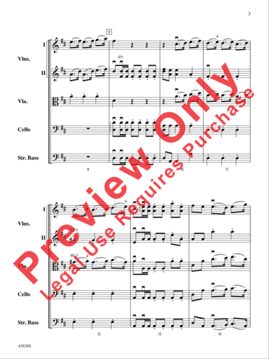 Royal Fireworks Overture String Orchestra scores gallery preview page 4