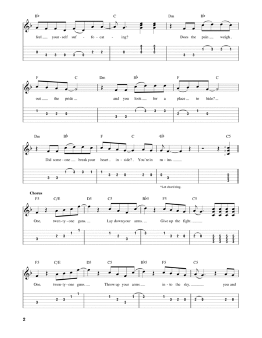 21 Guns Acoustic Guitar scores gallery preview page 2
