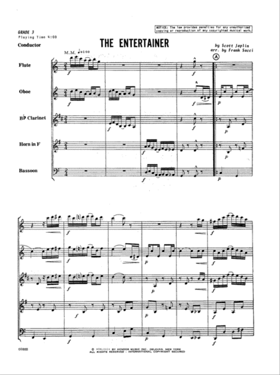 Entertainer, The Woodwind Quintet scores gallery preview page 2