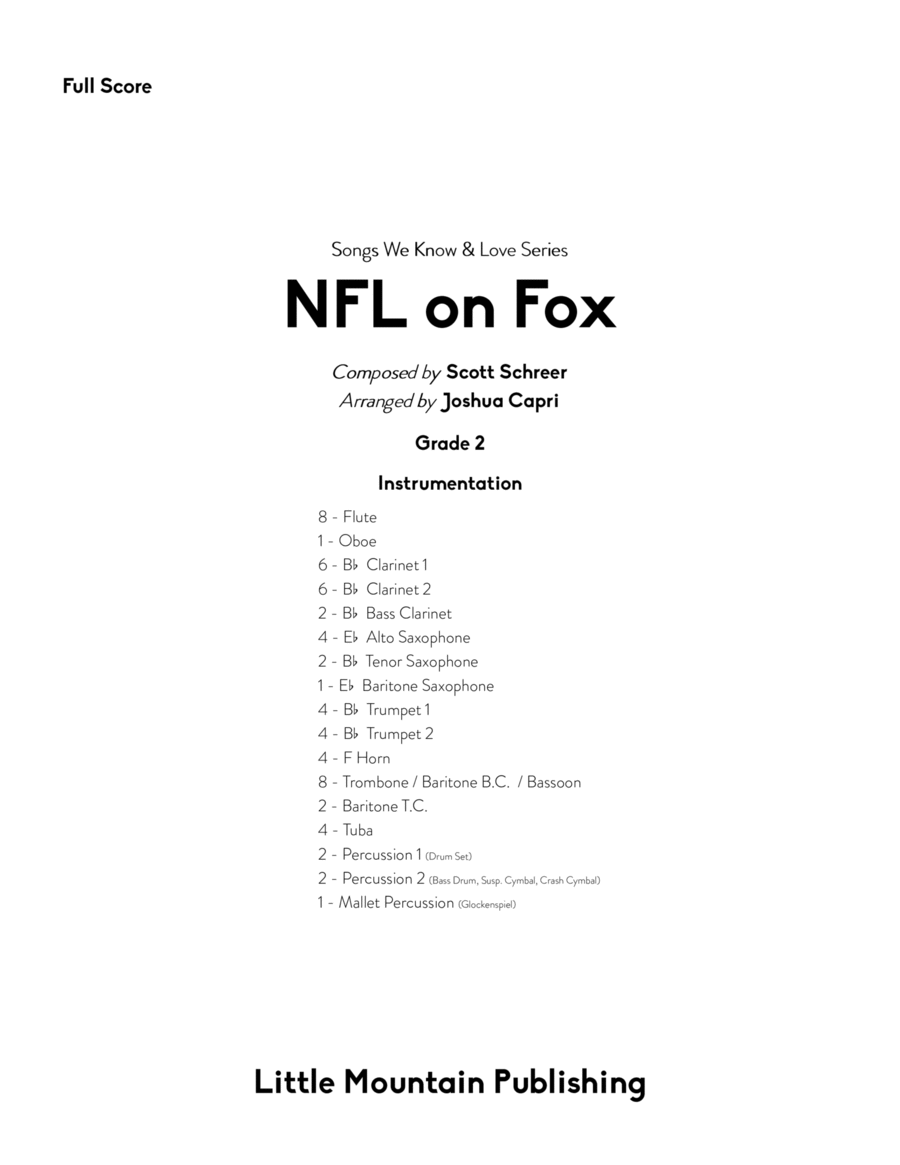 Nfl On Fox Theme Concert Band scores gallery preview page 1
