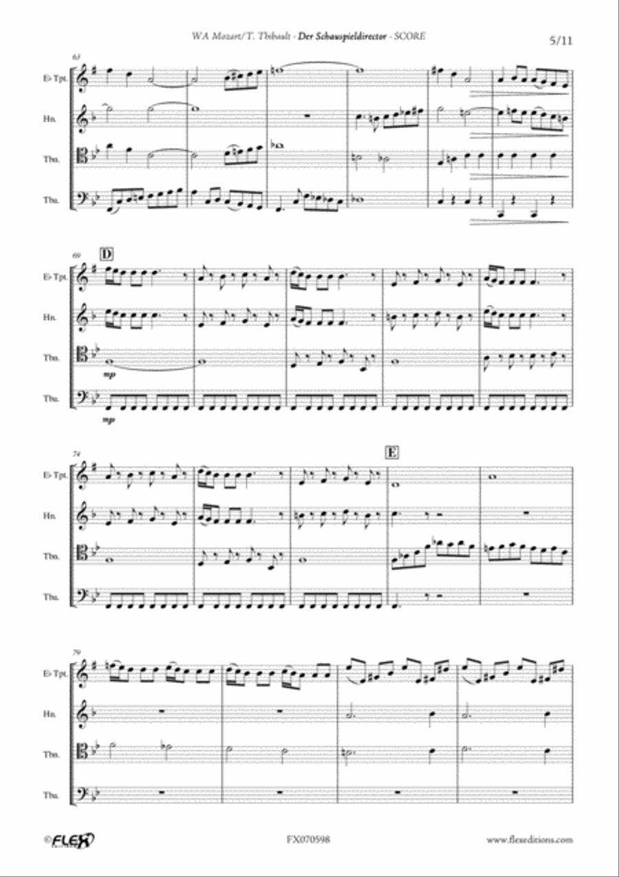Der Schauspieldirector - The Impresario Brass Quartet scores gallery preview page 5