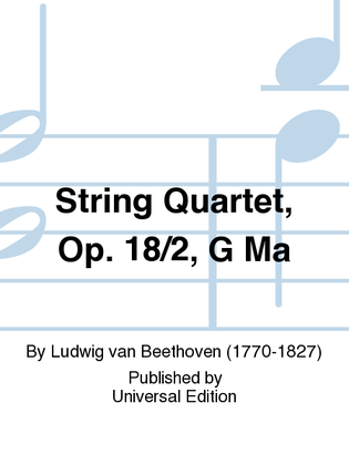Book cover for String Quartet, Op. 18/2, G Ma