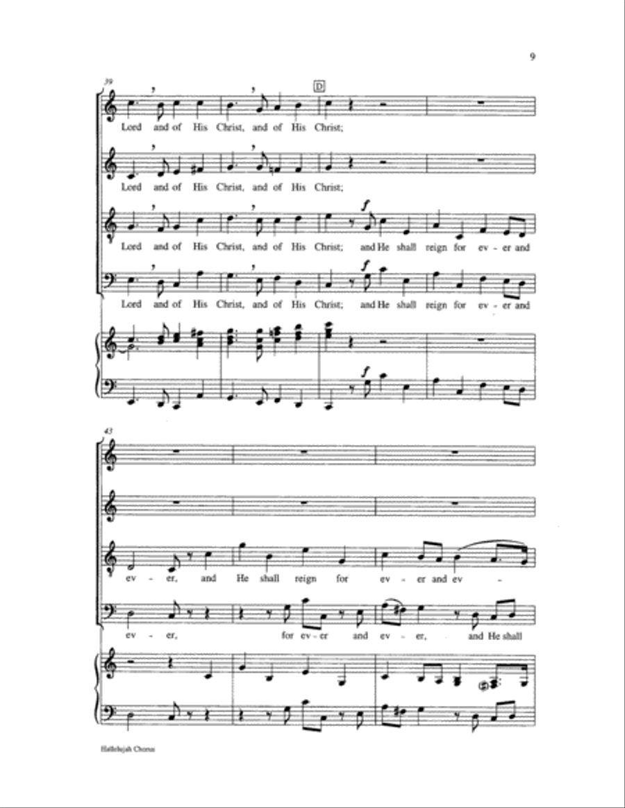 Hallelujah Chorus 4-Part scores gallery preview page 9