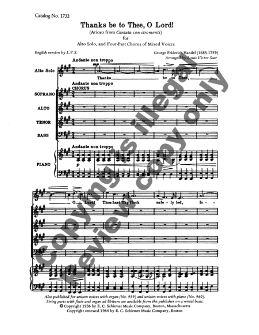 Thanks Be To Thee, O Lord! 4-Part scores gallery preview page 6