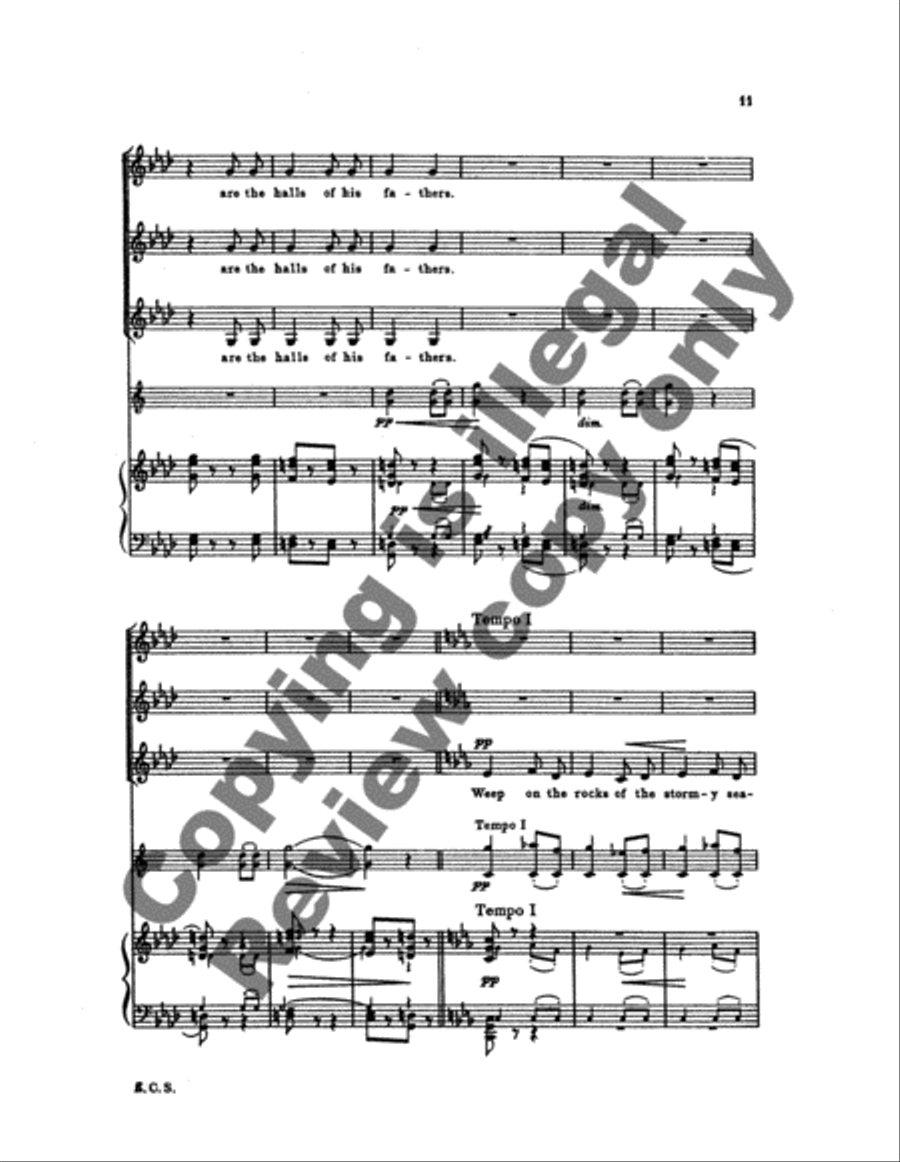 Gesaenge fuer Frauenchor, Op. 17: No. 4. Song from Ossian's Fingal SSA scores gallery preview page 9