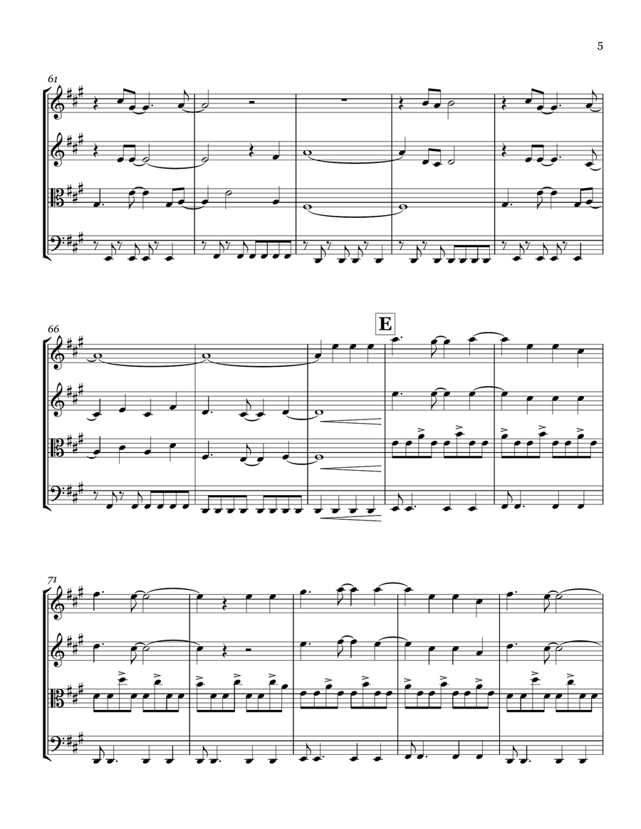 Ocean Avenue String Quartet scores gallery preview page 5