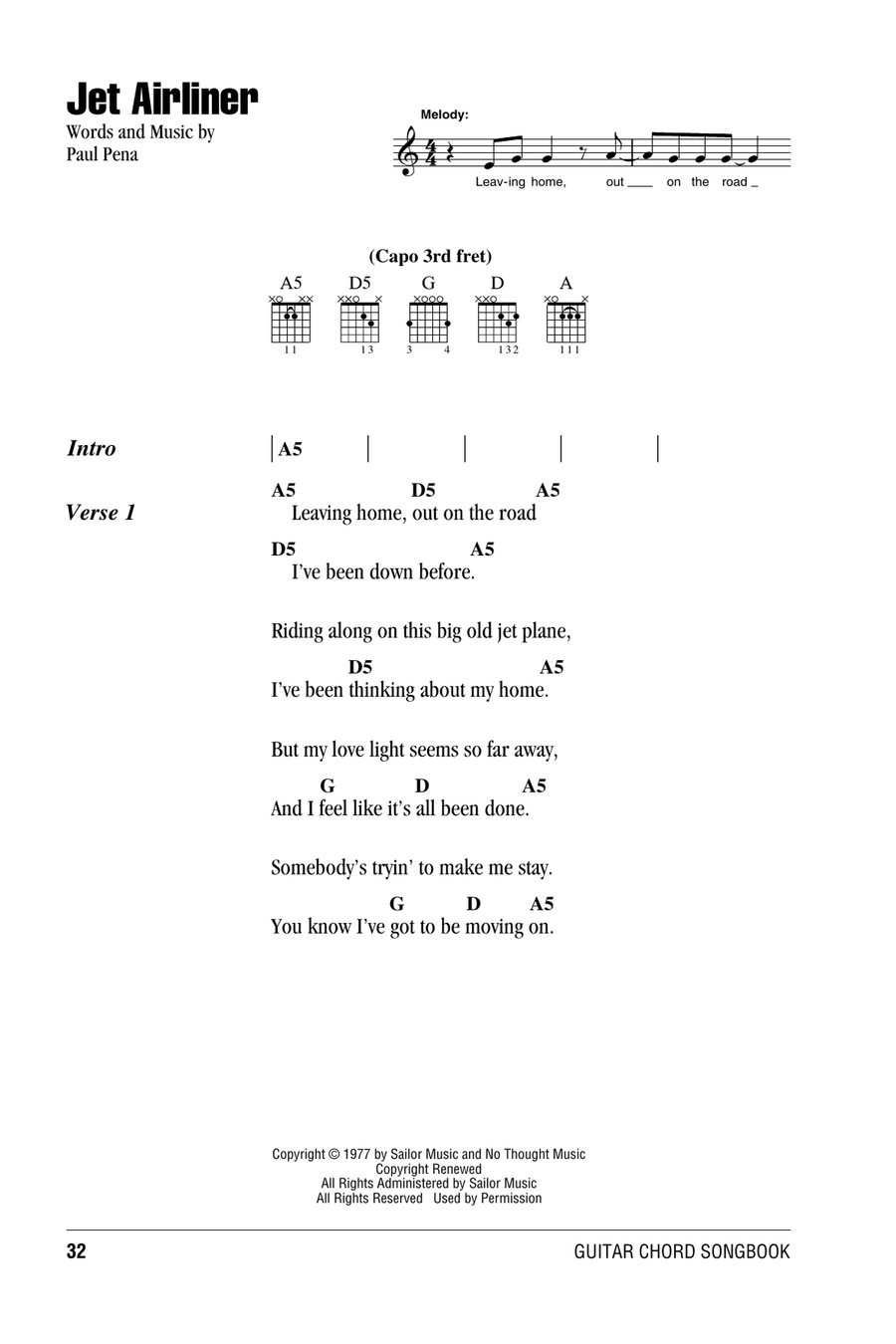 Jet Airliner Acoustic Guitar scores gallery preview page 1