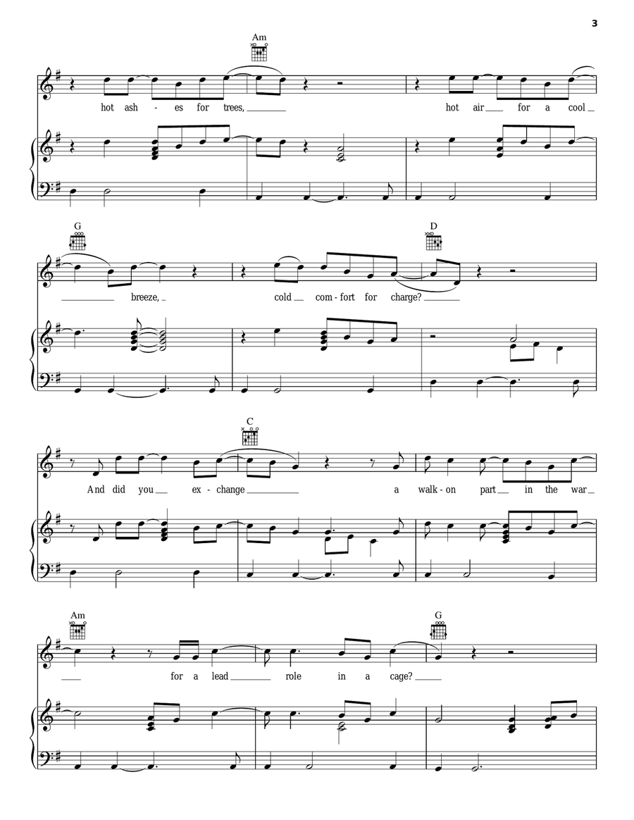 Wish You Were Here Wish You Were Here Piano, Vocal, Guitar scores gallery preview page 3