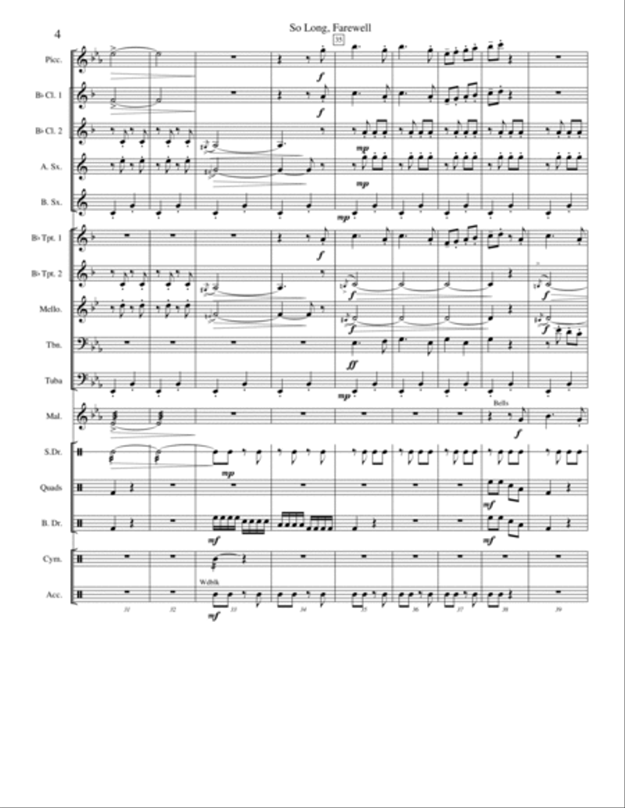 So Long, Farewell Marching Band scores gallery preview page 4