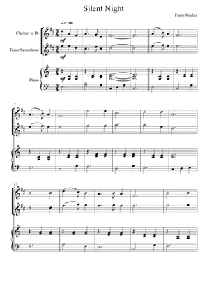 Franz Gruber - Silent Night (Clarinet and Tenor Saxophone Duet)