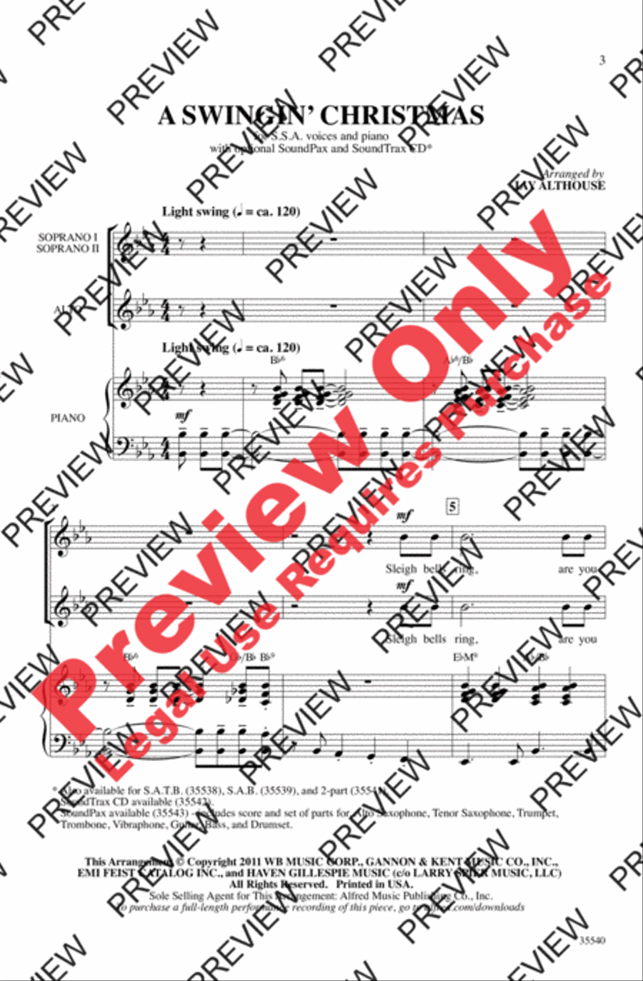 A Swingin' Christmas Women's Choir scores gallery preview page 3