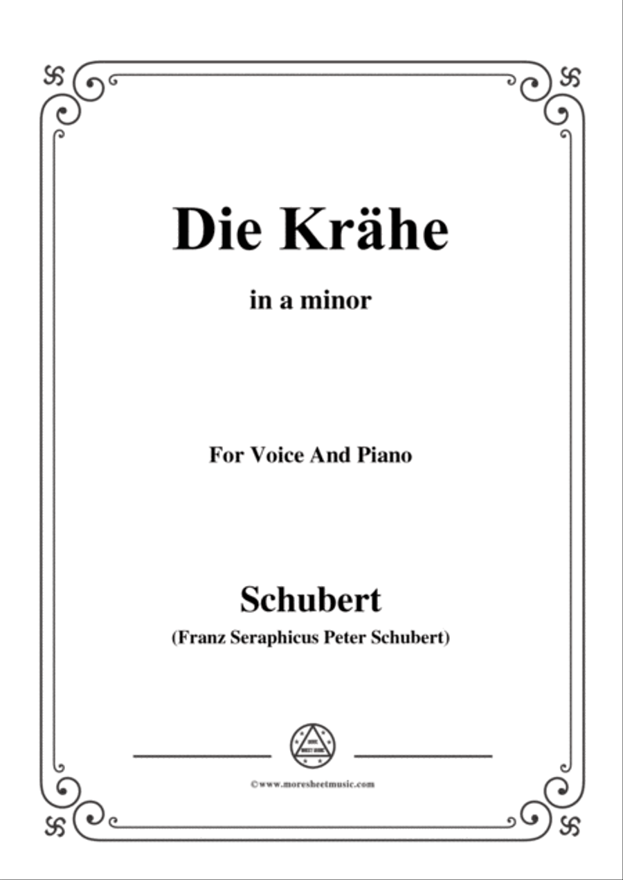 Schubert-Die Krähe,in a minor,Op.89 No.15,for Voice and Piano Voice Solo scores gallery preview page 1