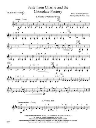 Charlie and the Chocolate Factory, Suite from: 3rd Violin (Viola [TC])