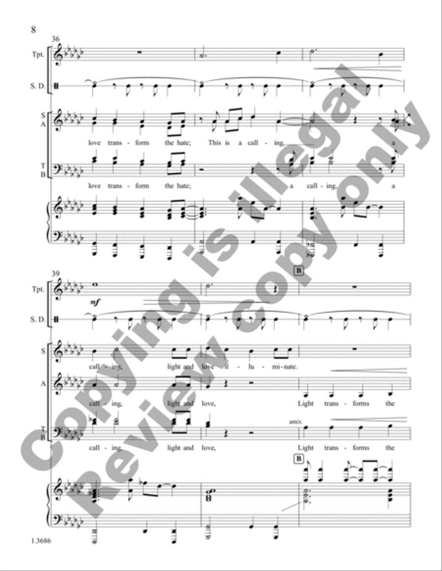 Light Transforms the Darkness (Choral Score)