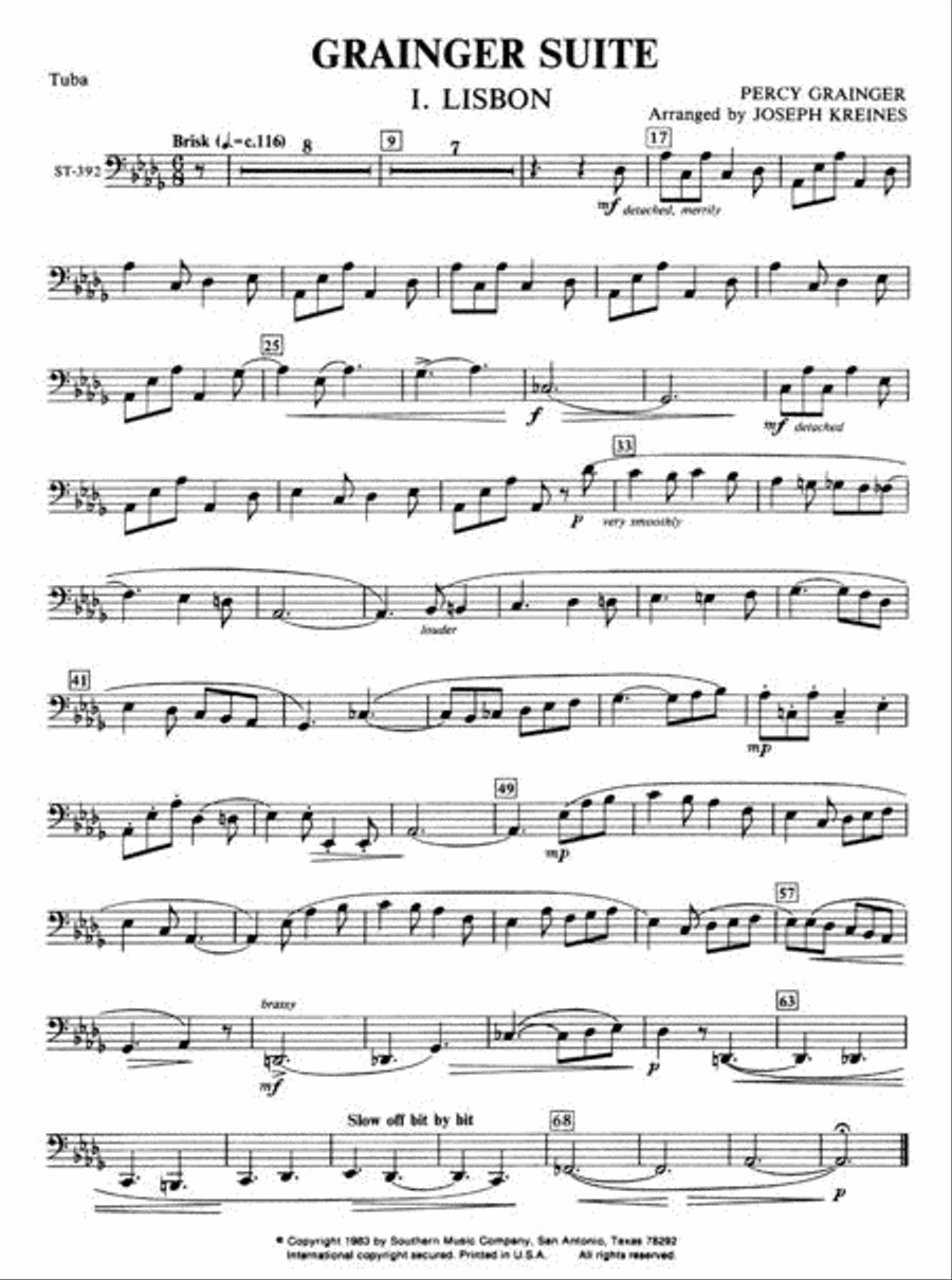 Percy Grainger Suite Brass Quintet scores gallery preview page 4