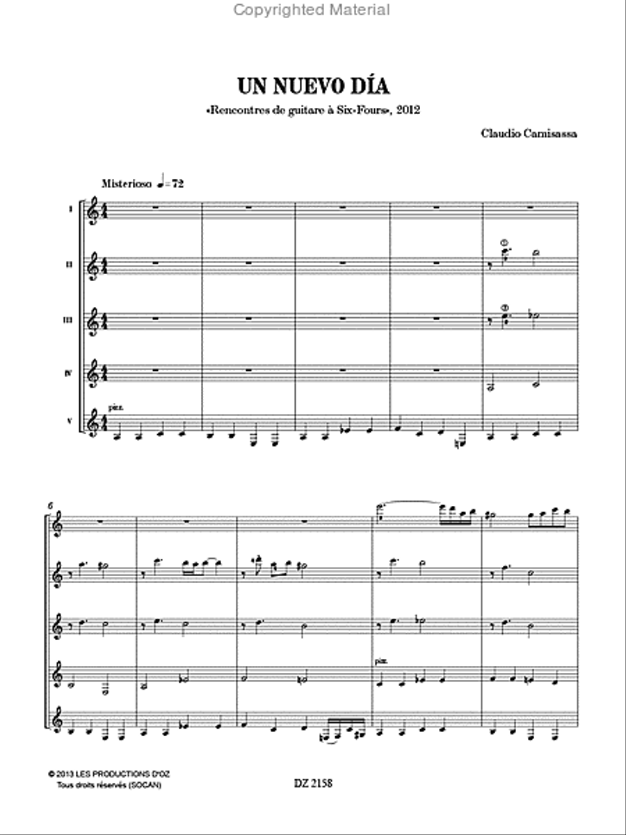 Un nuevo día Guitar Ensemble scores gallery preview page 2