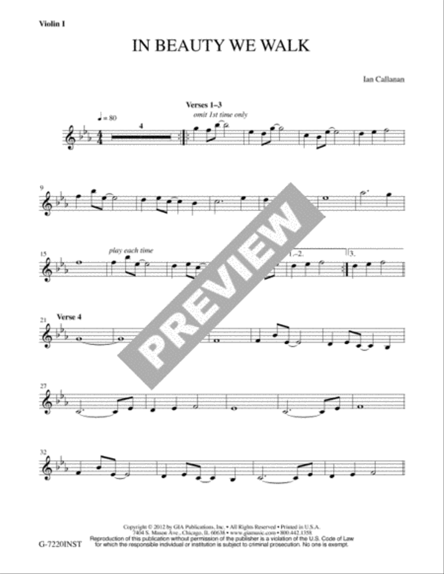 In Beauty We Walk - Instrument edition Cello scores gallery preview page 2