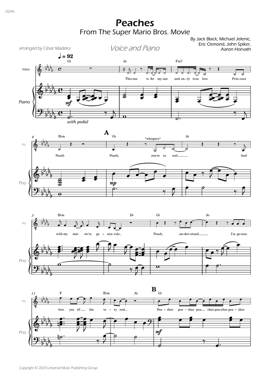 Peaches Piano, Vocal scores gallery preview page 3