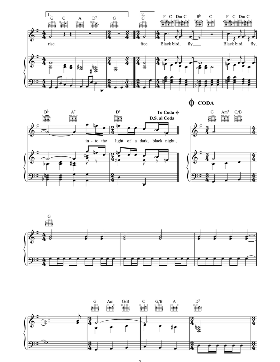 Blackbird Blackbird Acoustic Guitar scores gallery preview page 2