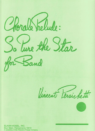 Book cover for Chorale Prelude: So Pure the Star
