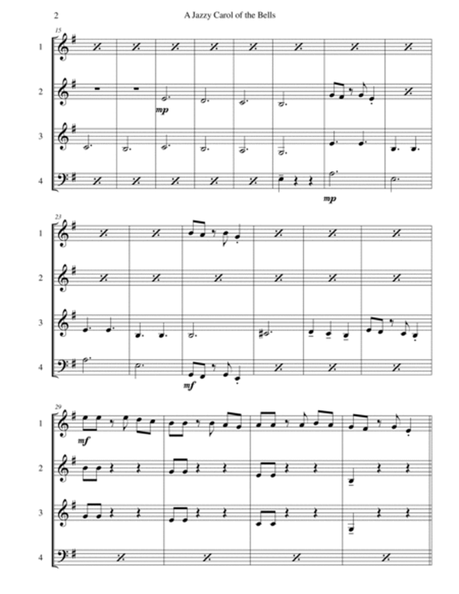 Carol of the Bells (Jazz Waltz for Woodwind Quartet) image number null