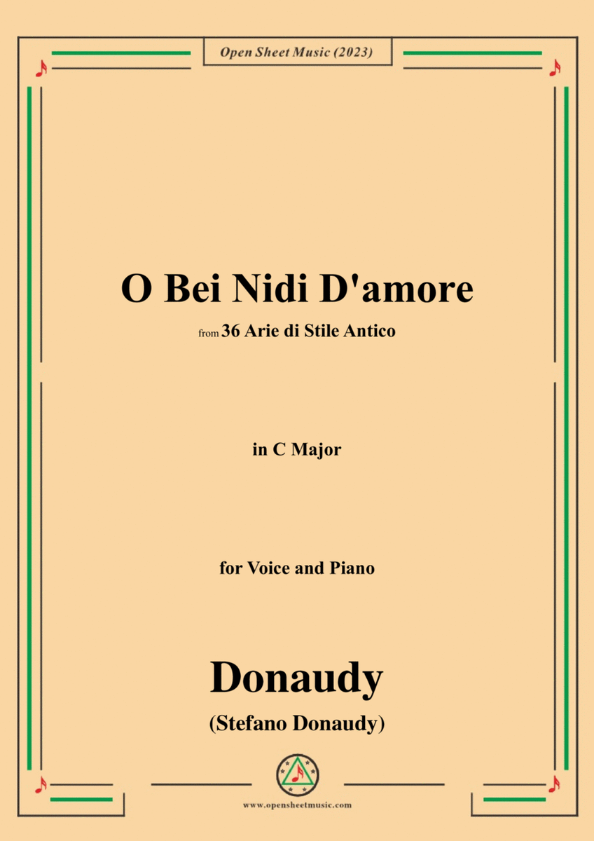 Donaudy-O Bei Nidi D'amore,in C Major