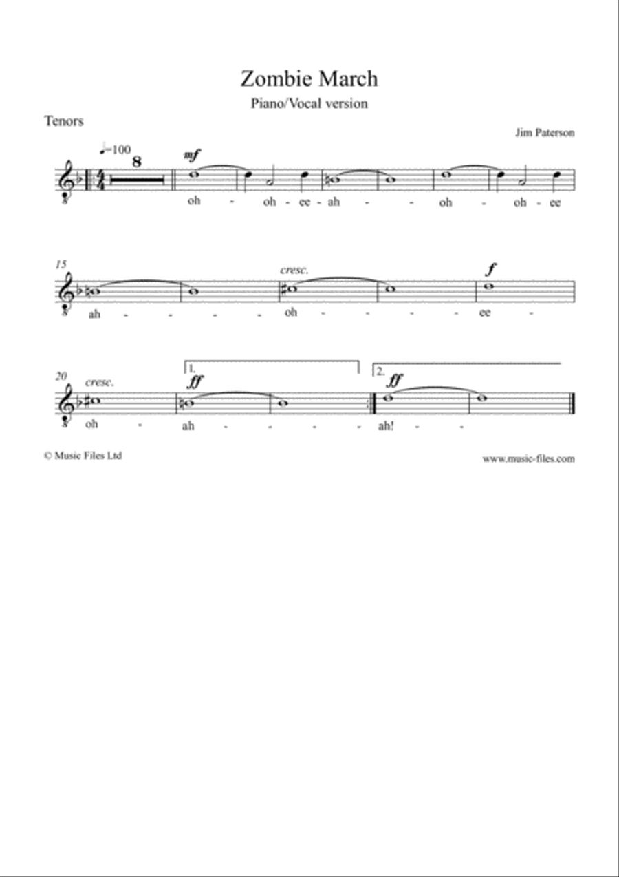 Zombie March (piano/vocal) TB scores gallery preview page 3