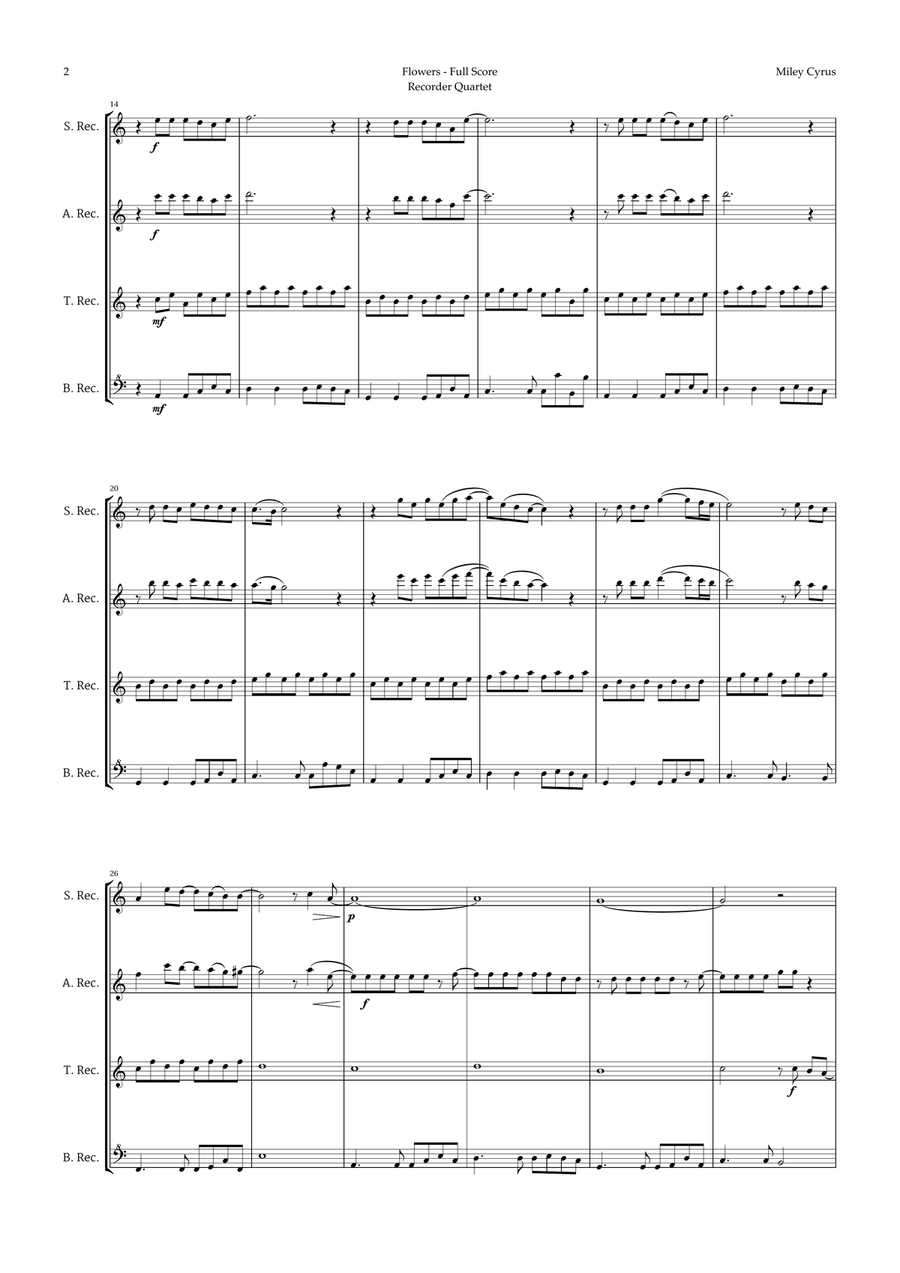 Flowers Recorder scores gallery preview page 2
