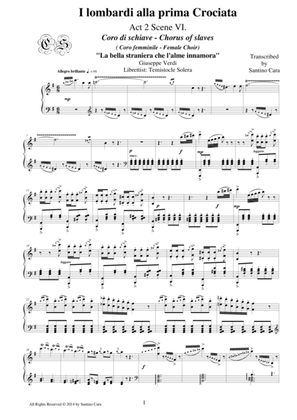 Verdi-I Lombardi(Act2-VI) La bella straniera - Female Choir and Piano