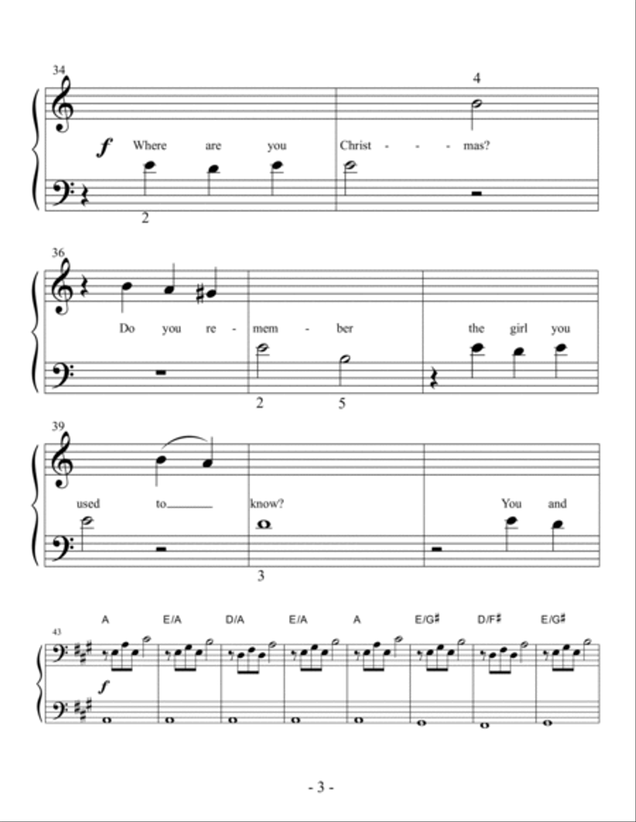 Where Are You Christmas? Easy Piano scores gallery preview page 3