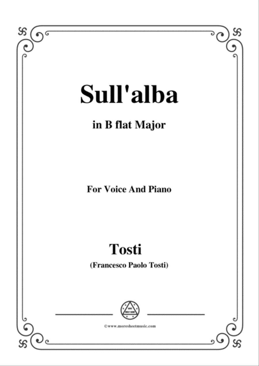 Tosti-Sull'alba in B flat Major,for Voice and Piano Voice Solo scores gallery preview page 1
