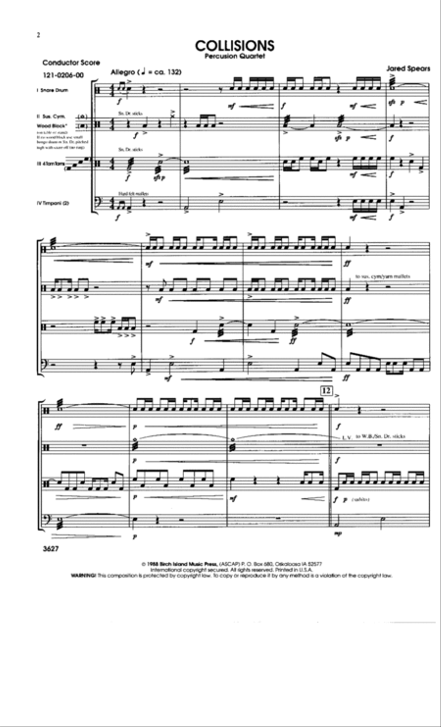 Collisions Percussion Ensemble scores gallery preview page 2