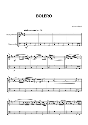 Book cover for Bolero (for Trumpet and Cello)
