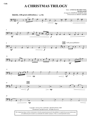 A Christmas Trilogy (from Carols For Choir And Congregation) - Cello