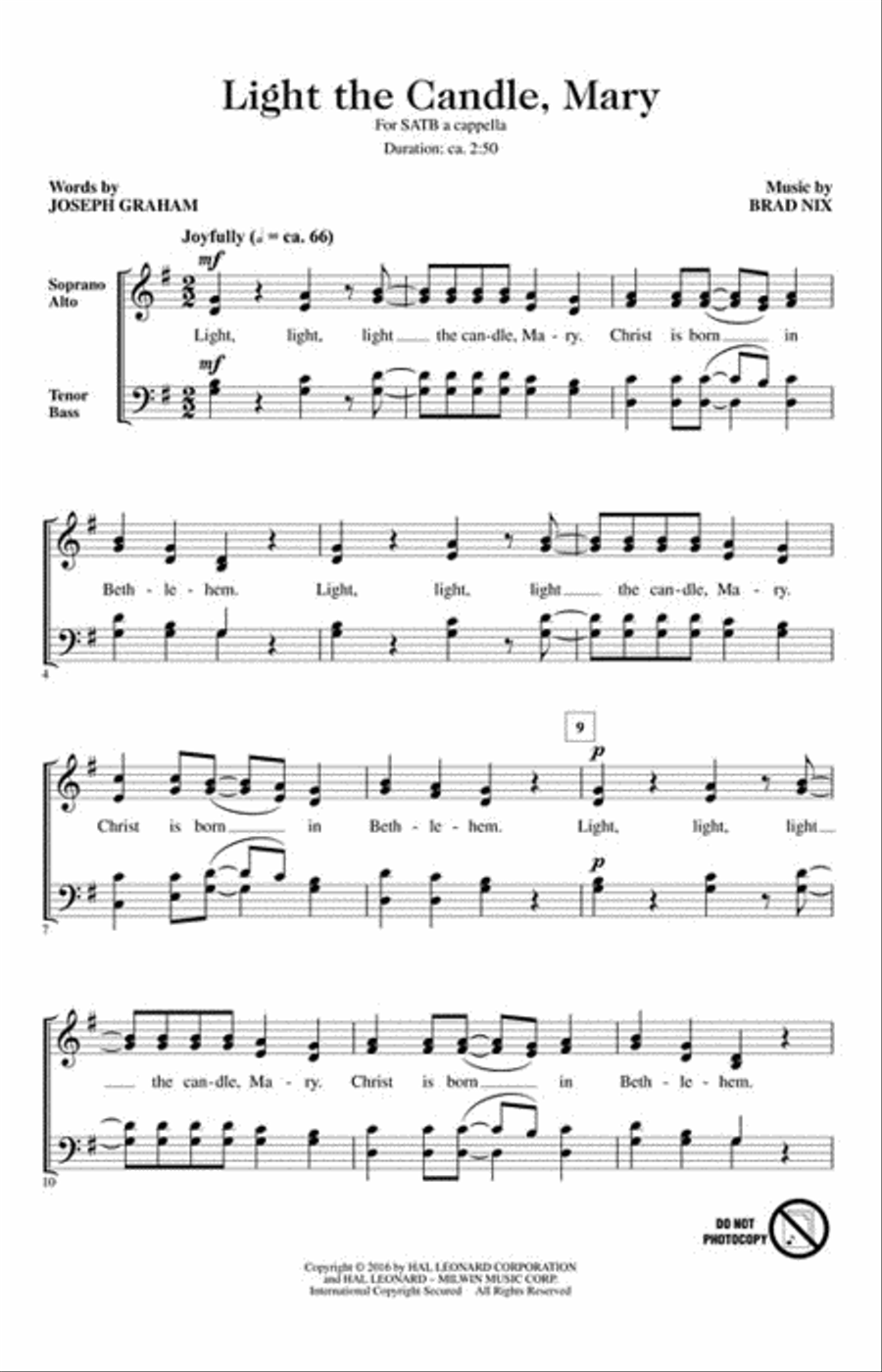 Light the Candle, Mary Light the Candle, Mary 4-Part scores gallery preview page 2