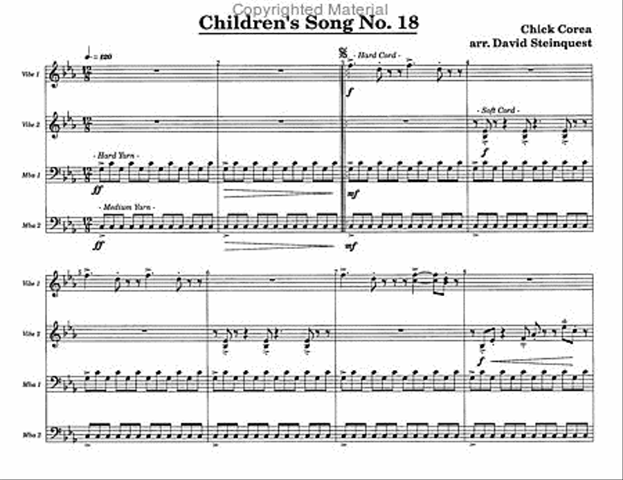 Chick Corea Children's Songs Set 2 Percussion Ensemble scores gallery preview page 4