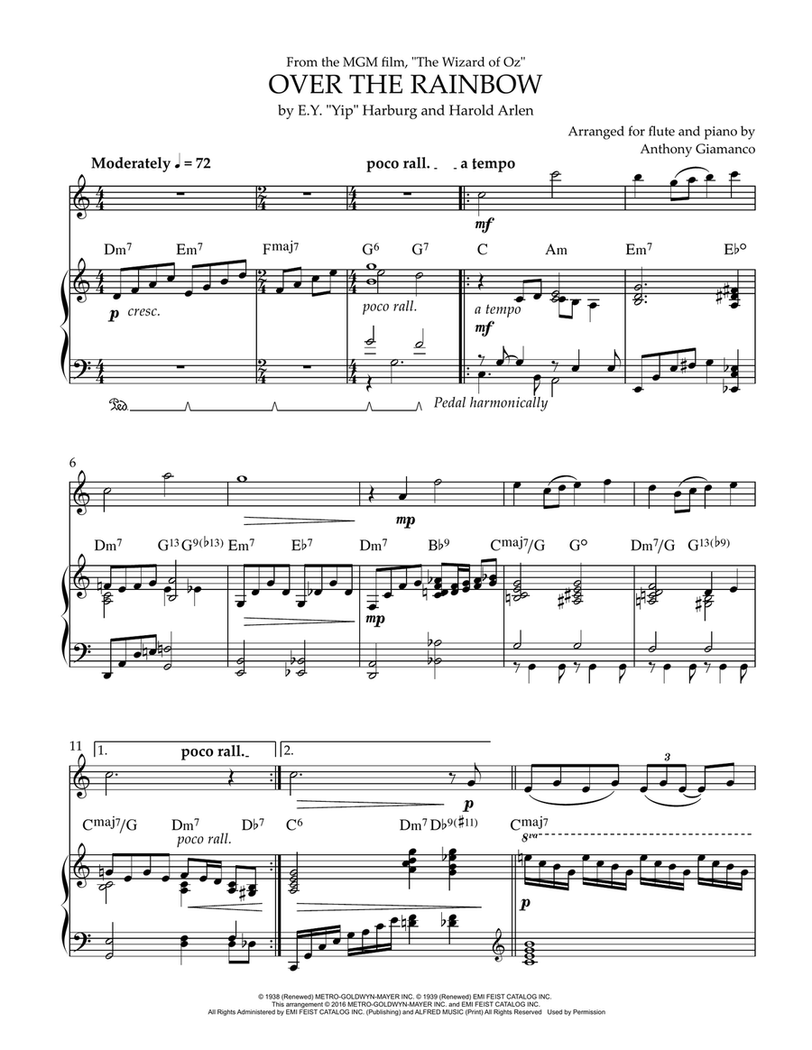 Over The Rainbow Flute Solo scores gallery preview page 2