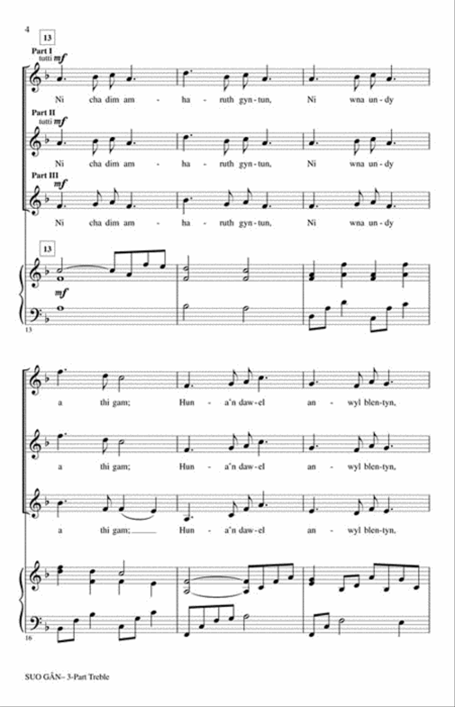 Suo Gân 3-Part scores gallery preview page 3
