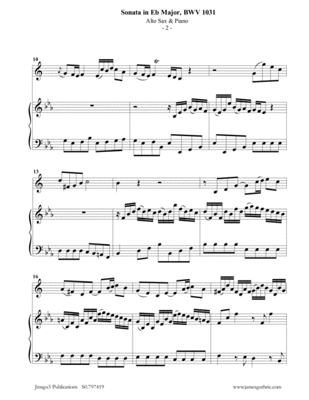 BACH: Sonata BWV 1031 for Alto Sax & Piano image number null