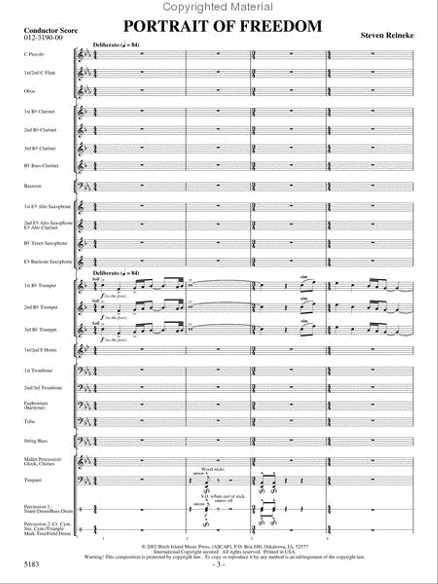 Portrait of Freedom Concert Band scores gallery preview page 2