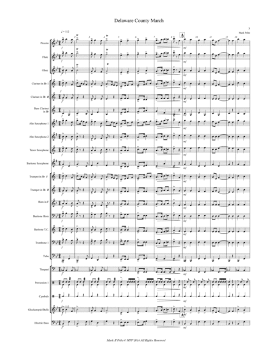 Delaware County March Delaware County March Concert Band scores gallery preview page 3