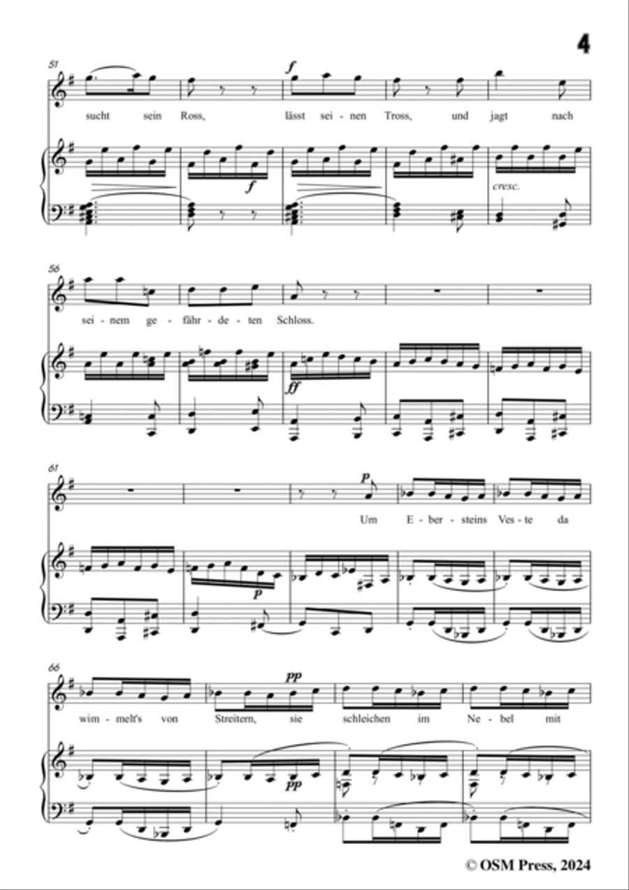 C. Loewe-Graf Eberstein(Zu Speier im Saale da hebt sich ein Klingen),in G Major Voice scores gallery preview page 5