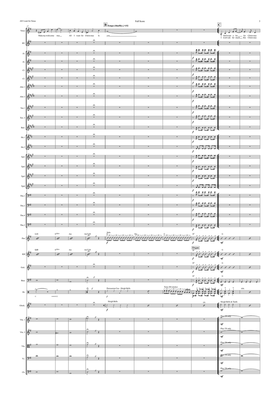 All I Want For Christmas Is You Full Orchestra scores gallery preview page 3