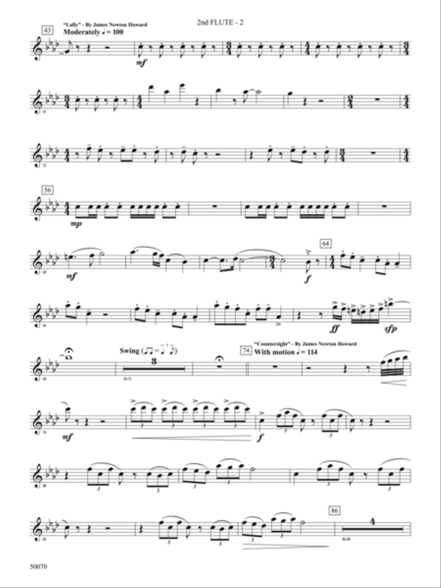 Fantastic Beasts: The Secrets of Dumbledore: 2nd Flute Concert Band scores gallery preview page 2